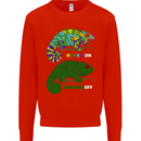 Chameleon Chameleoff Funny Off On Mens Sweatshirt Jumper Bright Red