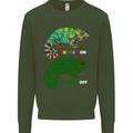 Chameleon Chameleoff Funny Off On Mens Sweatshirt Jumper Forest Green