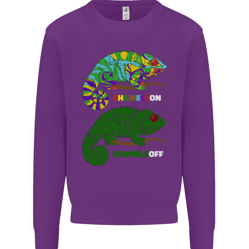 Chameleon Chameleoff Funny Off On Mens Sweatshirt Jumper Purple