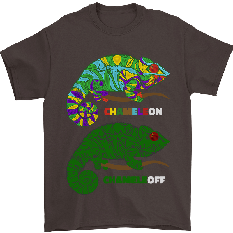 Chameleon Chameleoff Funny Off On Mens T-Shirt 100% Cotton Dark Chocolate