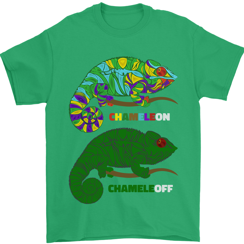 Chameleon Chameleoff Funny Off On Mens T-Shirt 100% Cotton Irish Green