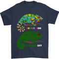 Chameleon Chameleoff Funny Off On Mens T-Shirt 100% Cotton Navy Blue