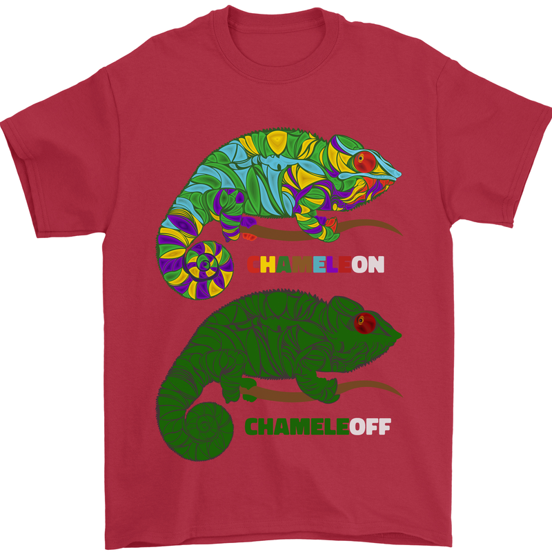 Chameleon Chameleoff Funny Off On Mens T-Shirt 100% Cotton Red
