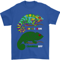 Chameleon Chameleoff Funny Off On Mens T-Shirt 100% Cotton Royal Blue