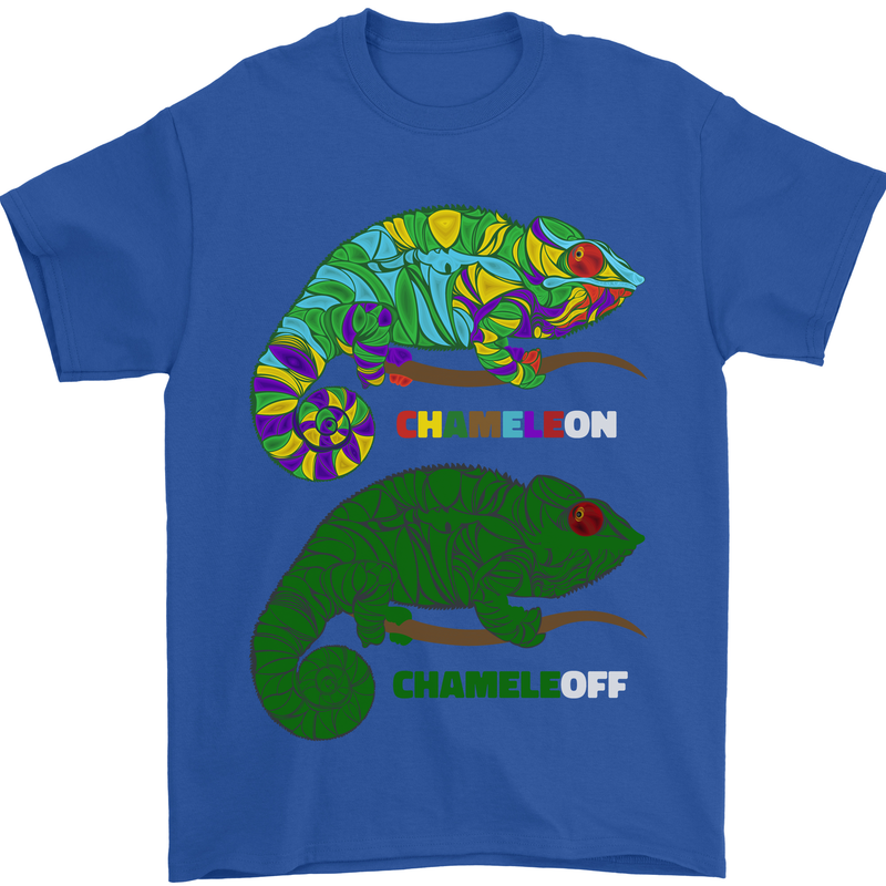 Chameleon Chameleoff Funny Off On Mens T-Shirt 100% Cotton Royal Blue