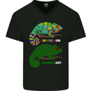 Chameleon Chameleoff Funny Off On Mens V-Neck Cotton T-Shirt Black