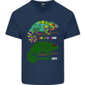 Chameleon Chameleoff Funny Off On Mens V-Neck Cotton T-Shirt Navy Blue