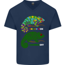 Chameleon Chameleoff Funny Off On Mens V-Neck Cotton T-Shirt Navy Blue