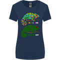 Chameleon Chameleoff Funny Off On Womens Wider Cut T-Shirt Navy Blue