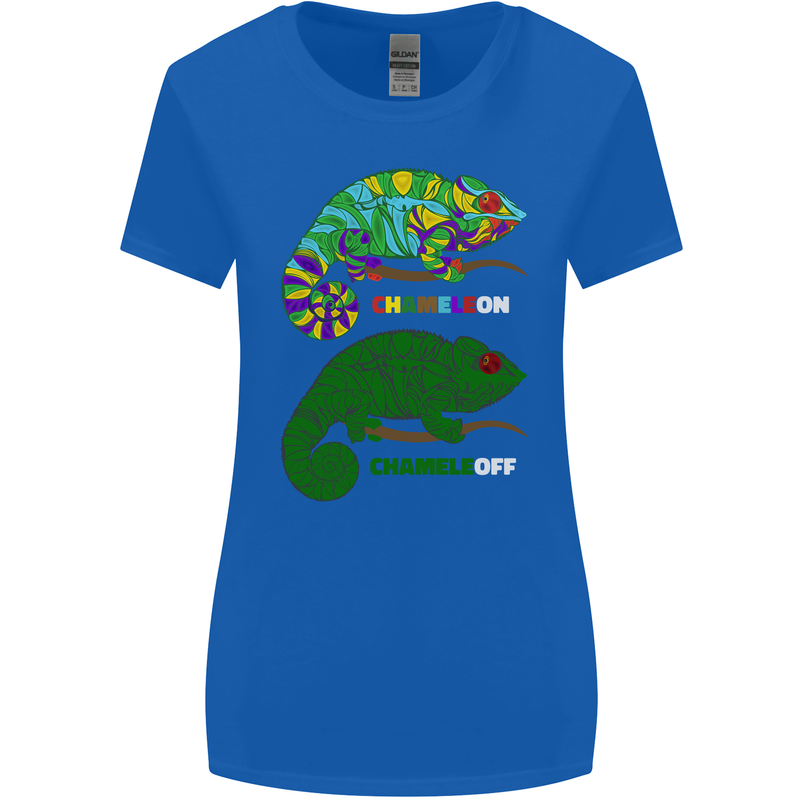 Chameleon Chameleoff Funny Off On Womens Wider Cut T-Shirt Royal Blue