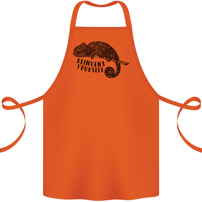 Chameleon Reinvent Yourself Cotton Apron 100% Organic Orange
