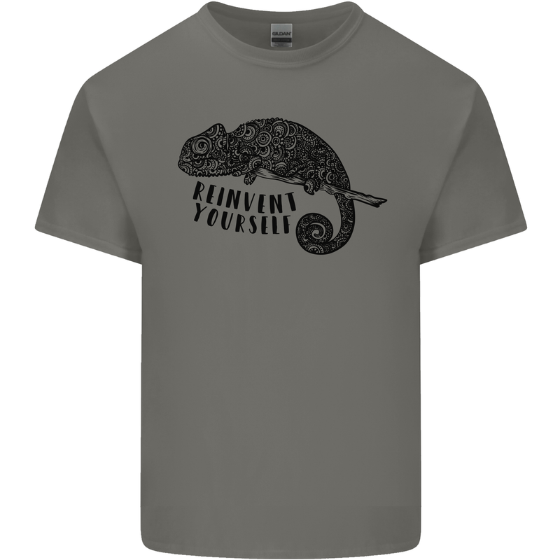 Chameleon Reinvent Yourself Kids T-Shirt Childrens Charcoal