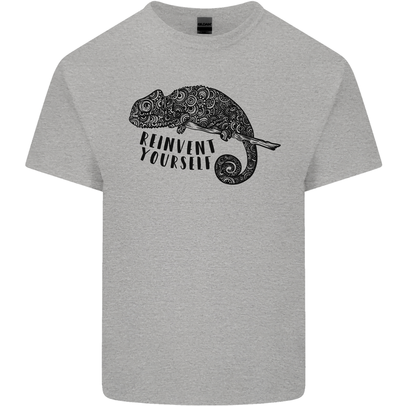 Chameleon Reinvent Yourself Kids T-Shirt Childrens Sports Grey