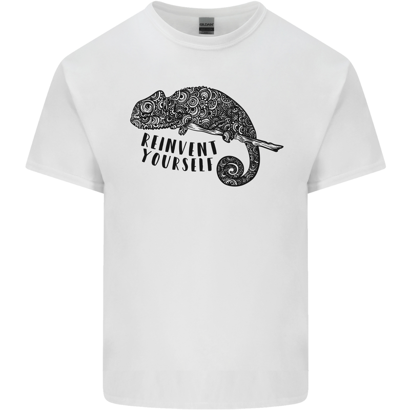 Chameleon Reinvent Yourself Mens Cotton T-Shirt Tee Top White