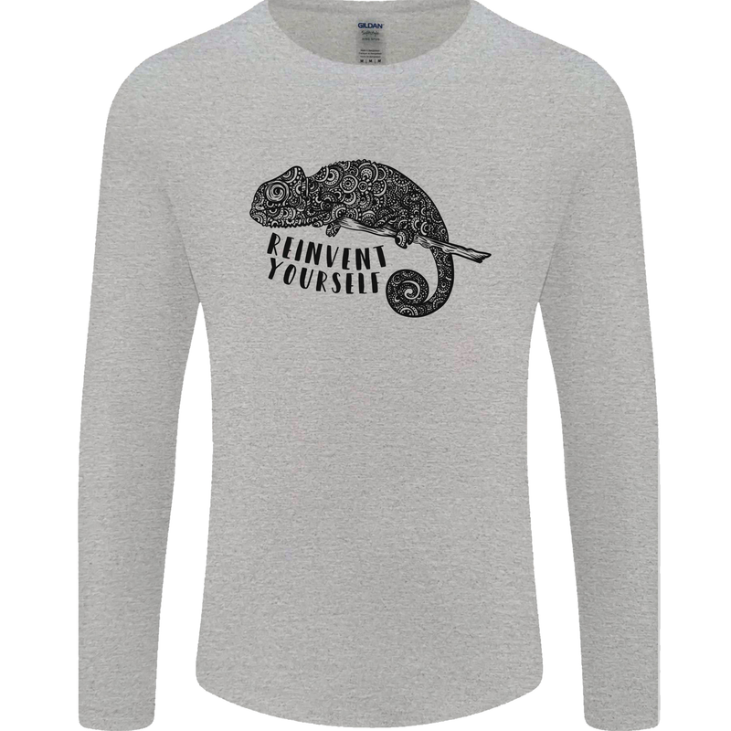 Chameleon Reinvent Yourself Mens Long Sleeve T-Shirt Sports Grey