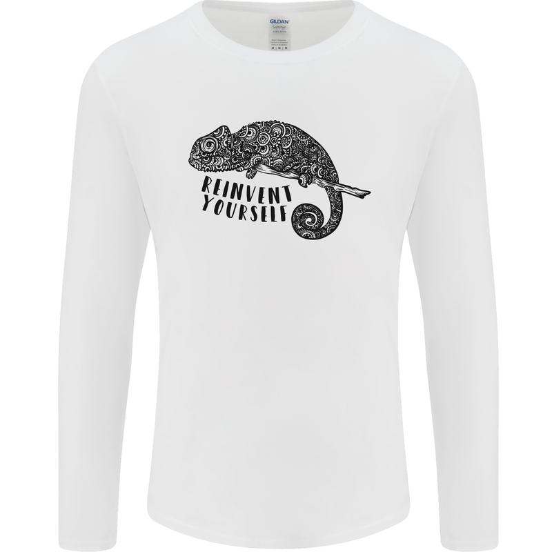 Chameleon Reinvent Yourself Mens Long Sleeve T-Shirt White