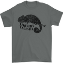Chameleon Reinvent Yourself Mens T-Shirt Cotton Gildan Charcoal