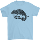 Chameleon Reinvent Yourself Mens T-Shirt Cotton Gildan Light Blue
