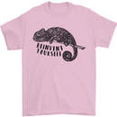 Chameleon Reinvent Yourself Mens T-Shirt Cotton Gildan Light Pink