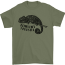 Chameleon Reinvent Yourself Mens T-Shirt Cotton Gildan Military Green