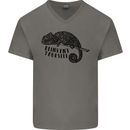 Chameleon Reinvent Yourself Mens V-Neck Cotton T-Shirt Charcoal