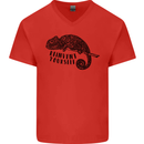 Chameleon Reinvent Yourself Mens V-Neck Cotton T-Shirt Red