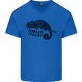 Chameleon Reinvent Yourself Mens V-Neck Cotton T-Shirt Royal Blue