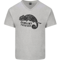 Chameleon Reinvent Yourself Mens V-Neck Cotton T-Shirt Sports Grey