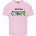 Charged Funny Bong Weed Cannabis Drugs Mens Cotton T-Shirt Tee Top Light Pink
