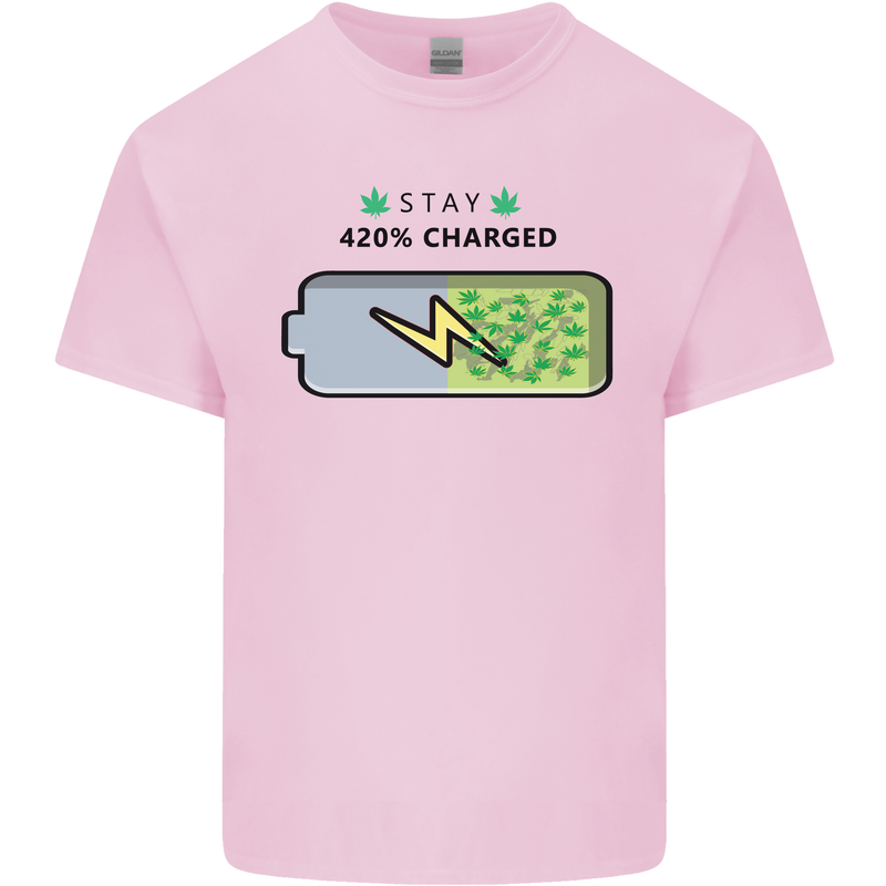 Charged Funny Bong Weed Cannabis Drugs Mens Cotton T-Shirt Tee Top Light Pink
