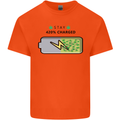 Charged Funny Bong Weed Cannabis Drugs Mens Cotton T-Shirt Tee Top Orange