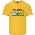 Charged Funny Bong Weed Cannabis Drugs Mens Cotton T-Shirt Tee Top Yellow