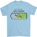 Charged Funny Bong Weed Cannabis Drugs Mens T-Shirt Cotton Gildan Light Blue