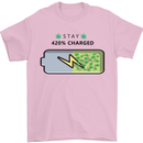 Charged Funny Bong Weed Cannabis Drugs Mens T-Shirt Cotton Gildan Light Pink