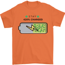 Charged Funny Bong Weed Cannabis Drugs Mens T-Shirt Cotton Gildan Orange