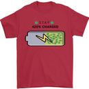 Charged Funny Bong Weed Cannabis Drugs Mens T-Shirt Cotton Gildan Red