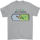 Charged Funny Bong Weed Cannabis Drugs Mens T-Shirt Cotton Gildan Sports Grey