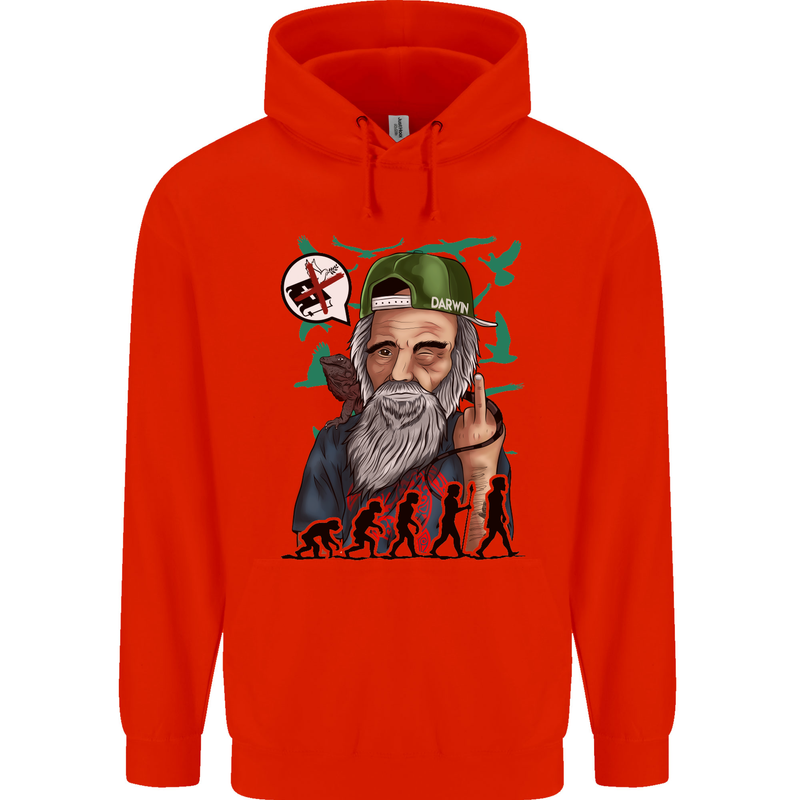 Charles Darwin Evolution Atheist Atheism Childrens Kids Hoodie Bright Red