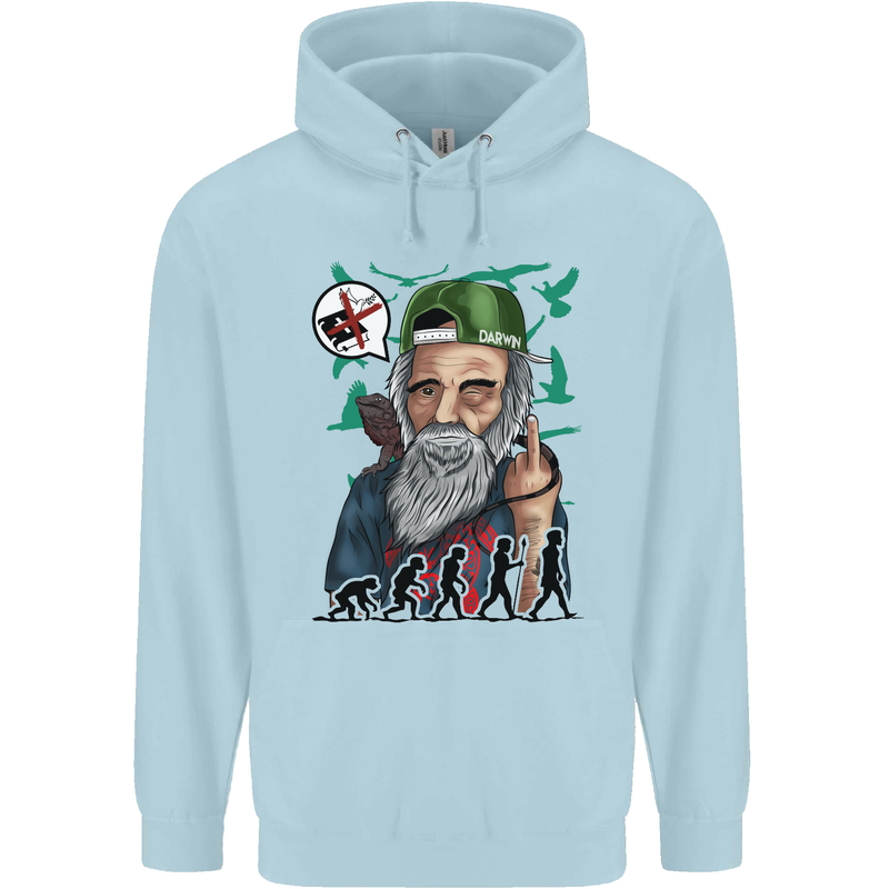 Charles Darwin Evolution Atheist Atheism Childrens Kids Hoodie Light Blue