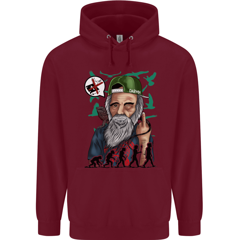 Charles Darwin Evolution Atheist Atheism Childrens Kids Hoodie Maroon