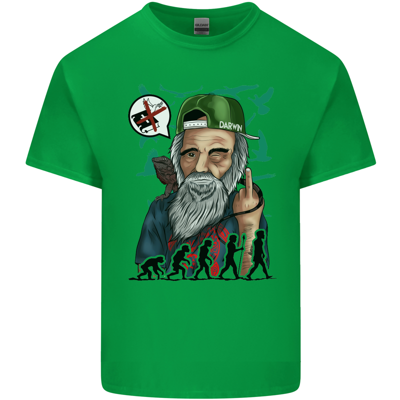 Charles Darwin Evolution Atheist Atheism Mens Cotton T-Shirt Tee Top Irish Green