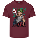 Charles Darwin Evolution Atheist Atheism Mens Cotton T-Shirt Tee Top Maroon