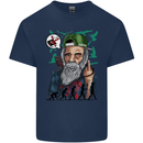 Charles Darwin Evolution Atheist Atheism Mens Cotton T-Shirt Tee Top Navy Blue