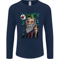 Charles Darwin Evolution Atheist Atheism Mens Long Sleeve T-Shirt Navy Blue