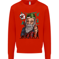 Charles Darwin Evolution Atheist Atheism Mens Sweatshirt Jumper Bright Red