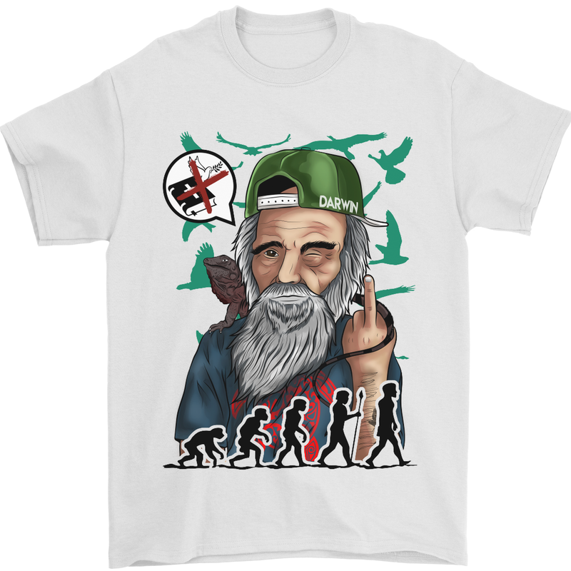 Charles Darwin Evolution Atheist Atheism Mens T-Shirt Cotton Gildan White