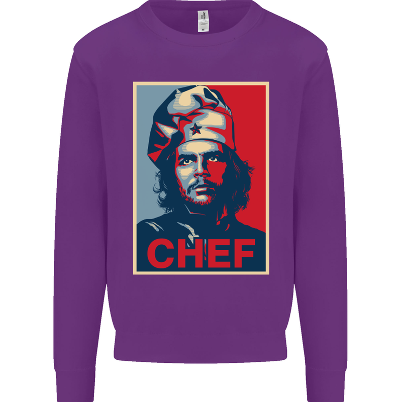 Che Chef Cooking Cook BBQ Funny Kids Sweatshirt Jumper Purple