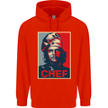 Che Chef Cooking Cook BBQ Funny Mens 80% Cotton Hoodie Bright Red