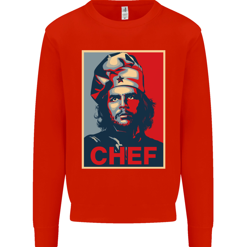 Che Chef Cooking Cook BBQ Funny Mens Sweatshirt Jumper Bright Red