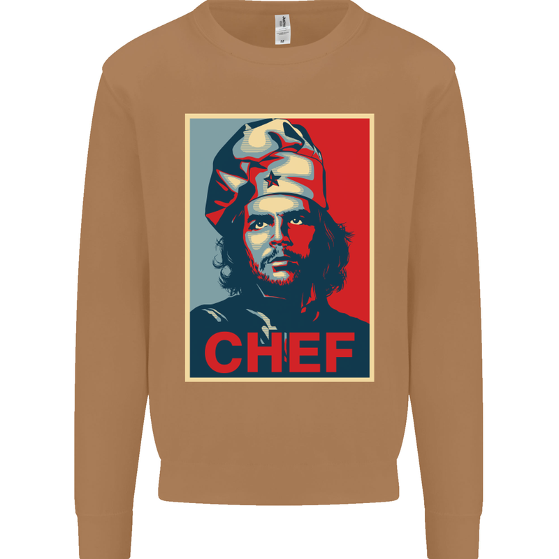Che Chef Cooking Cook BBQ Funny Mens Sweatshirt Jumper Caramel Latte